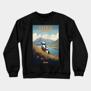 Katmai National Park Travel Poster Crewneck Sweatshirt